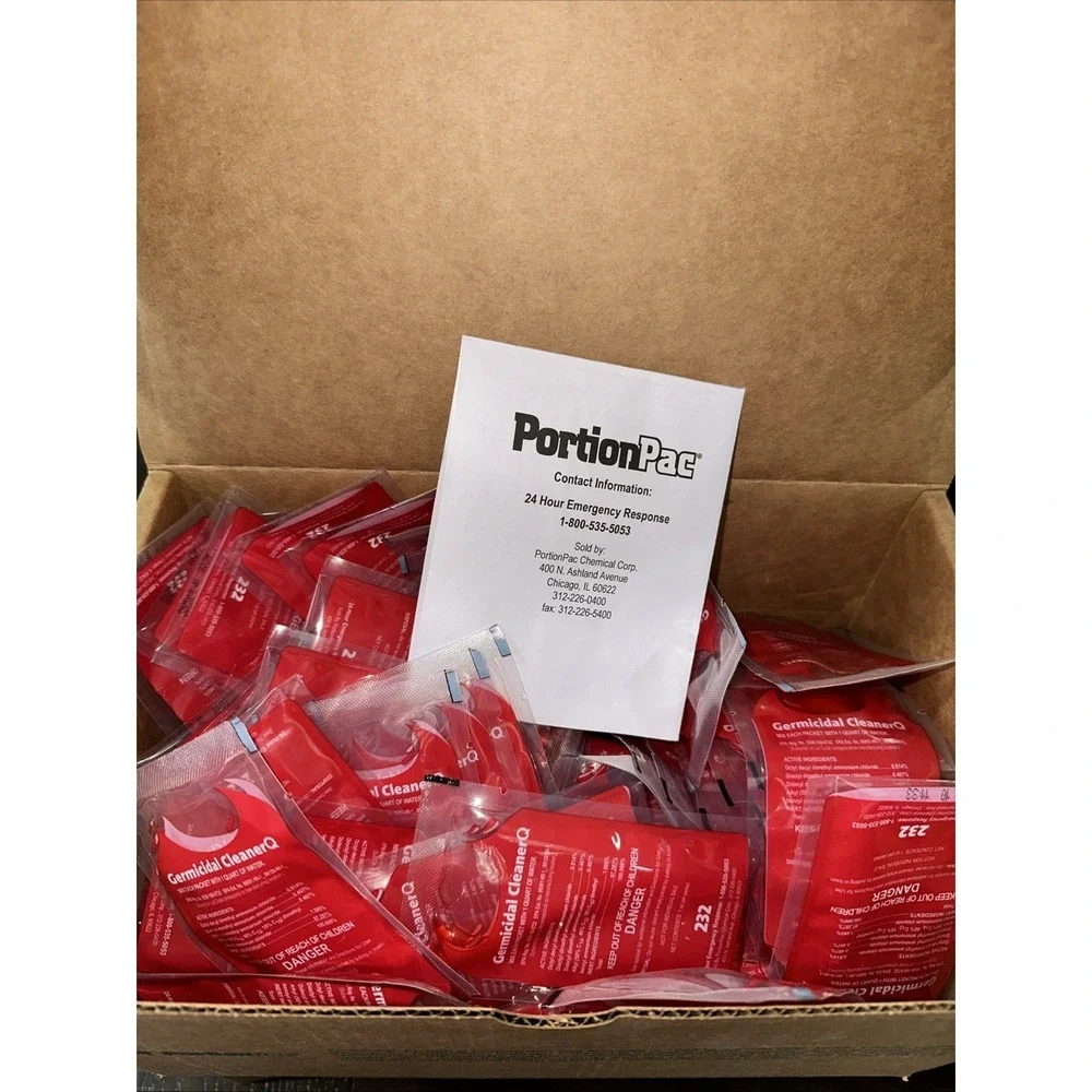 Portion Pac 232 Germicidal CleanerQ‎ (132 - 1oz Packets) Cleaning Supplies NIB